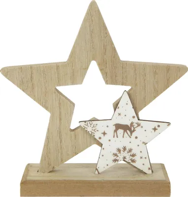Produktbild von TrendLine Holzstern 15 x 5 x 15,5 cm mit Muster