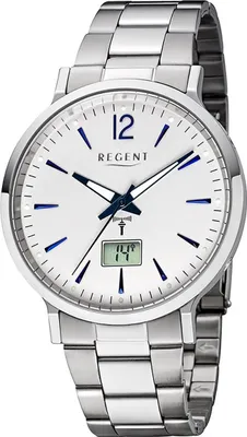 Image de Regent métal hommes montre FR-246 montre-bracelet analogique-numérique argent montre radio D2URFR246