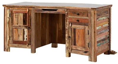 Immagine prodotto di MASSIVMOEBEL24 | scrivania in legno di Legno riciclato 170x70x80 multicolore laccato NATURE OF SPIRIT #61