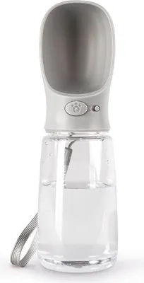 Produktbild von lionto Wasserflasche für Hunde und Katzen, 500ml, Hundetrinkflasche tragbar auslaufsicher aus lebensmittelechtem ABS-Kunststoff mit Verriegelung,