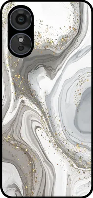 Produktbild von Smartphonica Handytasche Passend für Oppo A58 5G / A78 5G mit Marmordruck - TPU Rückendeckung Fall Marmor Design - Silber