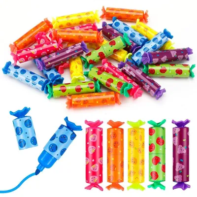 Produktbild von Mini Textmarker Set 24 Stück | 6 Farben | Fruchtstil | Schrägspitze
