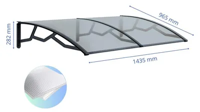 Obrázek produktu pro Vchodová stříška 100x145cm, transparentní