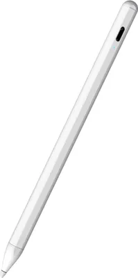 Produktbild von Eingabestift Gen.5 Weiß für iPads (2018–2024) mit Touch-Schalter, Schnellladefunktion, austauschbarer Spitze & magnetischer Befestigung