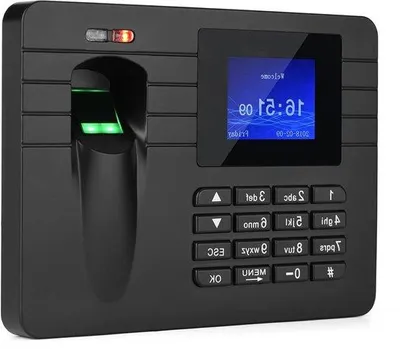 Productafbeelding van Tijdklok Recorder - Aanwezigheidsmachine Werknemers - Registratie Werkuren - Snelle Vingerafdrukherkenning - 2.4 Inch Scherm - Zwart