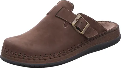 Produktbild von Rohde Herren Pantoffel Clog Nubuk Leder Schnalle Alassio 6794, Größe:44 EU, Farbe:Braun