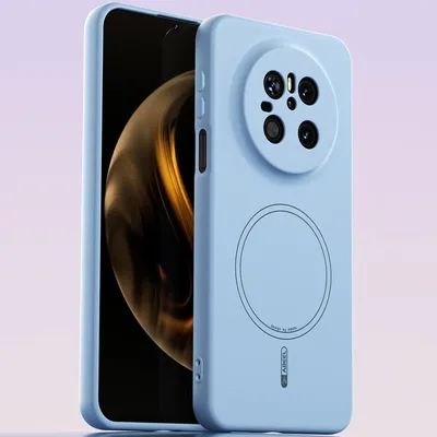 Obrázek produktu pro Magnetické pouzdro pro Huawei Mate 70, kompatibilní s MagSafe, tekutý silikon, nárazuvzdorné a odolné proti poškrábání Modrá