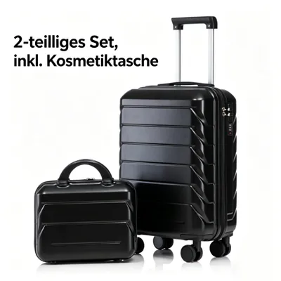 Produktbild von 2-teiliges Kofferset 19 Zoll Hartschale, inkl. Kosmetiktasche, mit Zahlenschloss
