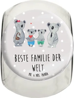 Produktbild von Mr. & Mrs. Panda küchenglas Koala Familie zwei L 870ml - Grau Pastell - Geschenk, Teedose, Zusammen, Vorratsdose, Bruder, Kaffeedose, Bonboniere, Koalabär