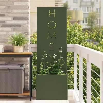 Produktbild von Möbel Blumentopf mit dekorativem Paneel Olivgrün 50 x 140 cm - Leinwandbilder 876493