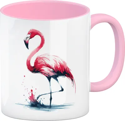 Produktbild von Rosa Flamingo Kaffeebecher in rosa