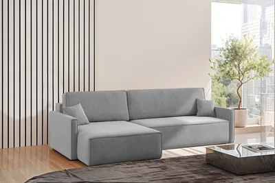 Produktbild von Kaiser Möbel Schlafsofa Carlos L-Form, Ecksofa Mit Bettkasten Und Schlaffunktion Stoff Salvador Rechts Grau
