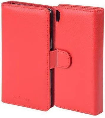 Produktbild von Cadorabo Hülle für Sony Xperia Z5 in Rot Backcover Handy Schutz Hülle Book Case Booklet Kartenfächer