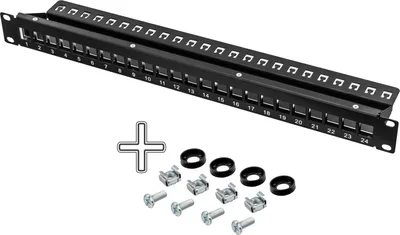 Image de Panneau de brassage pour modules Keystone 24 ports SLIM - NOIR