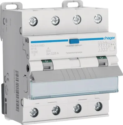 Immagine prodotto di Hager FI-LS, 4P, 10kA, B-16A, 30mA, tipo A, 1 pz.