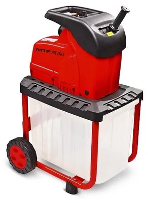 Produktbild von MTF PSE 280 L Elektro Gartenhäcksler Messerhäcksler Häcksler + Fahrvorrichtung - 2in1 Leisehäcksler, 2800W, Schnittstärke 45 mm, 60L Fangbox