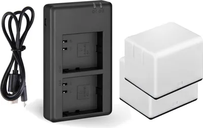 Produktbild von 2-fach Ladegerät + 2x Akku 2000mAh für Arlo Pro/Pro 2 Kamera inkl. Micro-USB Kabel - ersetzt DU-A1, 308-10029-01 - Ladestation Ladekabel