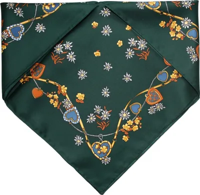 Produktbild von German Wear, Halstuch Trachtentuch mit Herzmuster nikituch 53x53cm dunkelgrün