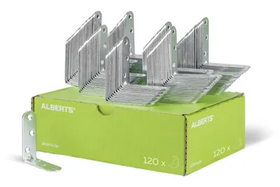 Produktbild von Alberts 40 x Winkelverbinder Bauwinkel Holzverbinder Lochplattenwinkel 60 x 60 x 19 mm