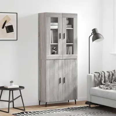 Produktbild von vidaXL Highboard Grau Sonoma 69,5x34x180 cm Holzwerkstoff