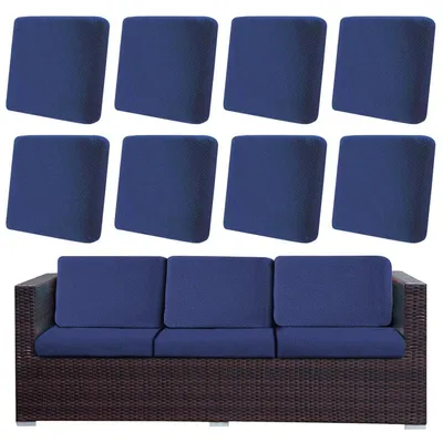 Produktbild von Terrassenkissenbezüge Ersatz-Überzüge Marineblau 8er Set