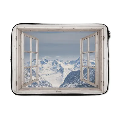Produktbild von MuchoWow® Laptop Hülle 13 Zoll Aussicht - Berg - Schnee Laptoptasche - Laptophülle - Sleeve - Rundumschutz