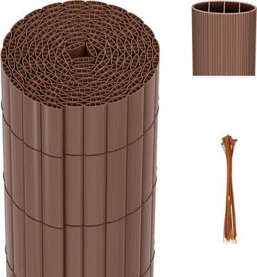 Zdjęcie produktu dla Clanmacy PVC ekran prywatności mata prywatność ogrodzenie balkon wiatrochron ekran prywatności dla ogrodzenia brązowy 160x400cm