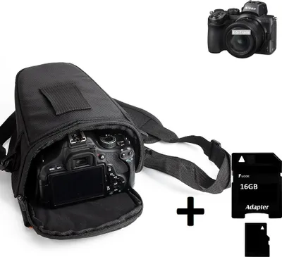 Produktbild von K-S-Trade Schultertasche kompatibel mit Nikon Z 5 Colt Kameratasche für Systemkameras DSLR DSLM SLR, Bridge etc., + 16GB Speicherkarte Schutzhülle