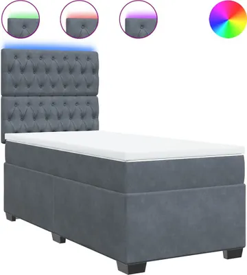 Produktbild von vidaXL Boxspringbett mit Matratze Dunkelgrau 80x200 cm Samt