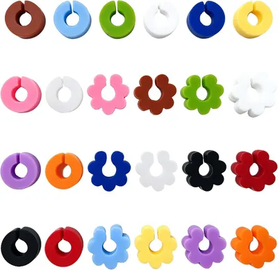 Imagen del producto de Anillos de silicona para identificar copas, juego de 24 unidades, de colores variados, para vasos de vino