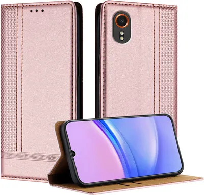 Produktbild von Handyhülle für Samsung Galaxy Xcover 7 Leder Flip Klappbare Schutzhülle mit Standfunktion Pink