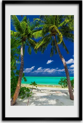 Produktbild von Bild - Bilderrahmen - 40 cm x 60 cm - MDF - Rahmen - Wandkunst - Tropischer Strand