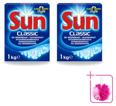 Produktbild von 2 x Sun Classic Spülmaschinensalz - 1 kg - Sparpackung - 2 Stücke