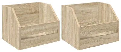 Productafbeelding van Vinylplatenbox voor 2 stuks, Sonoma-eikenhout, 38 x 30 x 29 cm