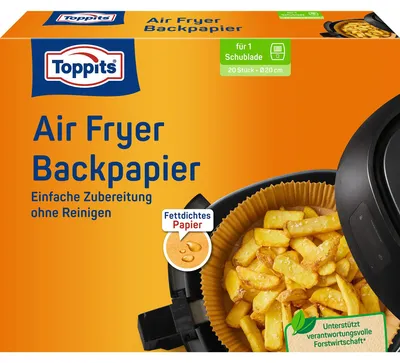 Produktbild von Melitta Toppits Backpapier für Airfryer , Papier, ( Ø 20 cm, 20 Stück)