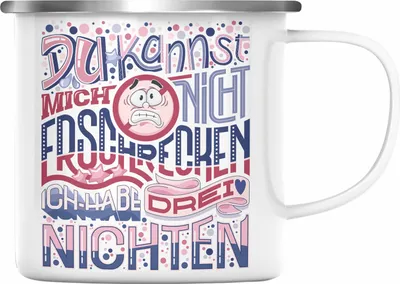Produktbild von Trendation - Tante Geschenk Emaille Tasse 3 Nichten Geschenkidee von Nichten an Tante Lustiger Spruch für Tante (Silber)