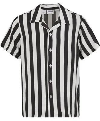 Obrázek produktu pro Dětská košile Urban Classics Boys Viscose AOP Resort Shirt black/offwhite - 110/116