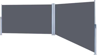Immagine prodotto di Jopassy  Tenda da sole doppia Tende da sole Tenda da sole a muro 180x600cm Estensibile Giardino Protezione dalla vista Grigio