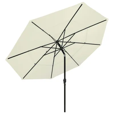 Produktbild von vidaXL Sonnenschirm mit Aluminium-Mast 3-lagig Sandfarbe 3,5 m