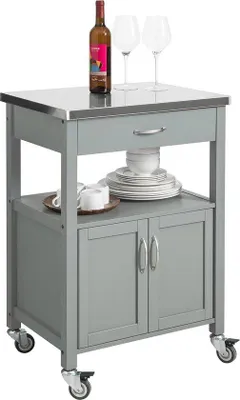 Image de Étagère de cuisine grise 44 x 60 x 92 cm en MDF