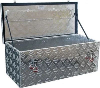 Produktbild von Truckbox S075 Stabile Deichselbox, Staukiste, Alubox mit Deckel, Anhängerkiste, Werkzeugbox - ca. 75 Liter