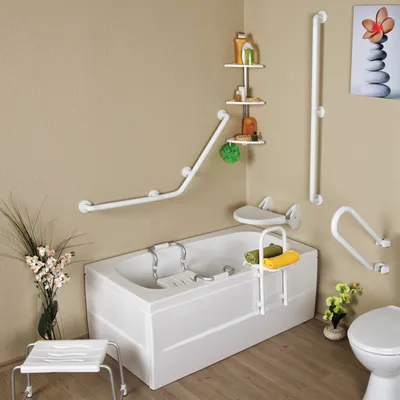 Zdjęcie produktu dla Siedzisko wannowe - wysuwane, nośność 120 kg, aluminium, tworzywo sztuczne, 55-70 x 18 x 26 cm, białe