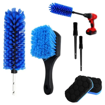 Immagine prodotto di Spazzola per cerchioni Set di pulizia per cerchioni - Setole in nylon morbido - Per auto, moto e bicicletta