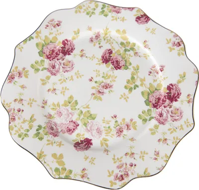 Produktbild von Clayre & Eef Frühstücksteller Ø 21 cm Weiß Keramik Blumen