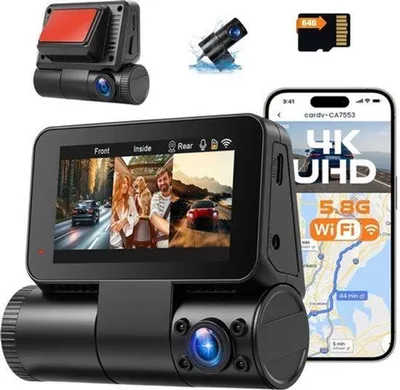 Productafbeelding van Dashcam 3 kanalen 4K 1080P 1080P GPS WiFi 5,8 GHz