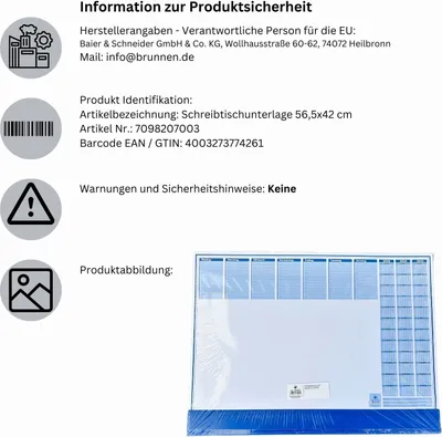 Produktbild von Schreibtischunterlage Papier 50 Blatt mit Schutzleiste Kalender 2025 / 2026 Größe 56,5 x 42 cm Farbauswahl, Farbe:Blau