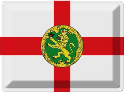 Produktbild von vianmo Blechschild 30x40 cm Alderney Flagge Fahne Wappen