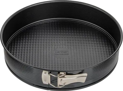 Produktbild von Zenker Springform Ø 30 cm BLACK METALLIC, Backform mit Antihaftbeschichtung, runde Kuchenform mit Flachboden (Farbe: Schwarz)