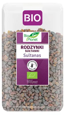 RODZYNKI SUŁTANKI BEZGLUTENOWE BIO 1 kg - BIO PLANET