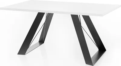 Obrázek produktu pro Jídelní stůl Colter Black v moderním stylu, obdélníkový stůl - rozkládací od 140 cm do 240 cm, kovové nohy s práškovým nástřikem v bílé barvě - 140 x 80 cm - bílý